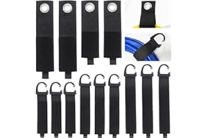 GENHH 13 Pièces Organisateur de Câbles, Sangle de Rangement, Attache Câble Réutilisables Anti-dérapantes Sangles de Rangement à Scratch pour Organiser la Maison, le Garage ou un Atelier