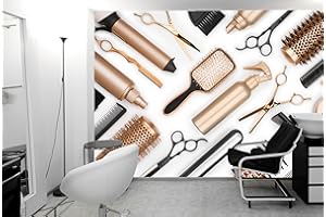 Oedim Fotomural Vinilo Adhesivo Peluquería, Vinilo Adhesivo Decorativo para Habitaciones, decoración para Paredes, Vinilo Adhesivo