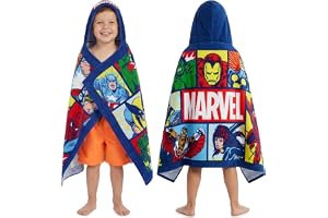 Get Trend Marvel Handdukar med huva för pojkar, bomullsbad och strandhandduk poncho, mjuk och absorberande barn med huva dusch simning omlottrock för resor, semester nödvändigheter (Multi Marvel)