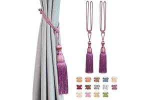 Pretty Jolly Confezione da 2 fermatenda per tende in stile vintage europeo, in corda intrecciata fatta a mano, per casa e ufficio (viola)