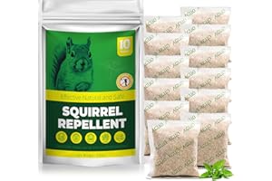 MIXRUG 10 Pack Natural Squirrel Repellent, Squirrel Stopper for Chipmunk Repellent and Squirrel Repellent Outdoor for Bird Feeders Attic, Chipmunk Deterrent Outdoor, Keep Rodents Out of Car Engines Garden