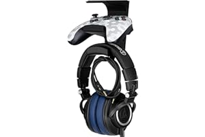 The VULCAN - Under Desk Gamepad Controller & Headphone Hanger Holder Stand - Designed for XBOX ONE, PS4, PS3, PS5, Dualshock, Switch, PC, Steelseries, Steam & More by Brainwavz