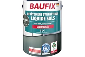 BAUFIX Revêtement synthétique liquide Sols gris foncé, mate, 5 litres, Peinture sol & béton, Peinture respirante pour intérieur et extérieur, pour béton/chape/ciment