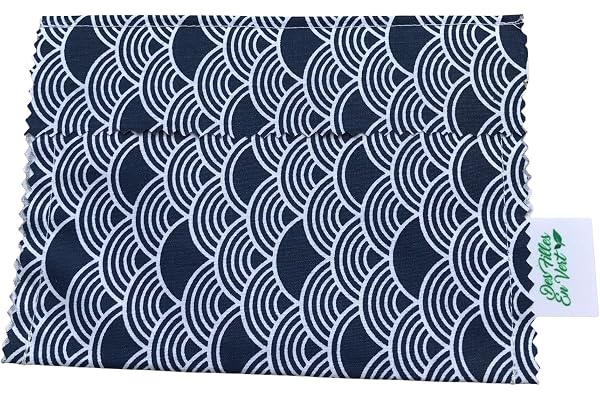 Etui à Savon en Coton enduit- DES FILLES EN VERT®-Fabrication Française - Étui pour savon ou Shampoing Solide - Sac en Tissu imperméable - Porte Savonnette - Boîte à Savon (VAGUE)