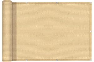 LOVE STORY Frangivista Balcono Schermi Divisori e Protettivi per Balconi (HDPE) 0,9 x 5 m per Balcone da Giardino Esterno,Sabbia