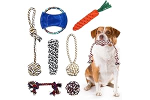 WODONDOG Dog Chew Toys for Small dogs, Puppy Teething Chew Toys 8Pcs Dog Rope Toys, Natural Cotton Dog Tug Toys