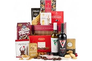 THORNTON & FRANCE Thornton and France Classic Christmas Wine Hamper | Red & White Wine Gift Box | 12 Festive Treats Luxury Christmas Hamper