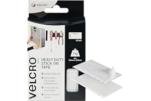 VELCRO Brand 2pk Heavy Duty White Stick On Strips 50mm x 100mm, Hook And Loop Tape Self Adhesive Strips, Industrial Extra Strong Double Sided Sticky Pads Heavy Duty Perfect for Home, Office & Garage