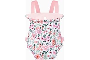 GAGAKU Porte-Poupée Accessoires de Poupée Porte-Jouet en Peluche pour Poupées - Rose - Feuilles