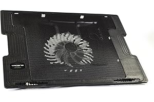Tacens Anima ANBC2 - Support de refroidissement pour ordinateur portable (réglable et silencieux, fonction de support, 5 positions d'inclinaison, jusqu'à 17 ", ventilateur de 140 mm, 14dB), noir