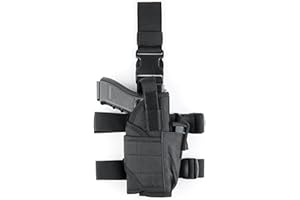 AUGOOL Funda Pistola Pierna Muslo Táctica Militar Airsoft Colgando Ajustable con Bolsa Revista Universal para Glock, Derecha