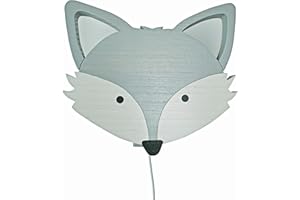 ‎CLEVERE KIDS BABY-COLLECTION Clevere Kids Kinder-Wandlampe Alle meine Tiere | Handarbeit aus der EU | hochwertige Leselampe, Nachtlicht aus Holz | E14 (Fuchs hellgrau)