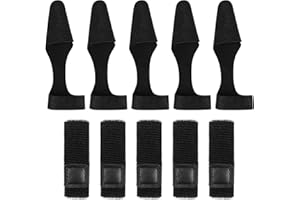 WEFINEST 10 Stück Rutenschutz Angeln, Schwarz Rutenbänder Angeln Gummi Rutensocken mit Klettverschlüssen, Rutenband Angeln Elastische Angelruten Gurte für Sicherung Oder zum Schutz von Angelruten