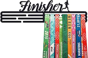 United Medals Finisher Cintre de Médailles | Acier Noire Porte-Médailles | Medal Holder Display (48 médailles)