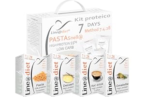 LINE@DIET Alimentos proteicos en una BOLSA COMPLETA con PASTA | Opción B = 21 preparados de PROTEÍNA sin carbohidratos y sin azúcar + 7 paquetes de 50 gramos de PASTA 60% de proteína