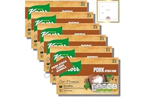 Box of 6 Knorr Pork Stock Cubes 8 x 10g - Total of 48 Stock Cubes with Gift Card by The Great British Kitchen