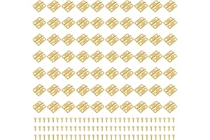 Iyowei 70PCS Charniere Miniature Mini Charnières Laiton Mini Charniere Rétro Petite Charnières Métal avec 2800pcs pour Cabinet Porte Tiroir Coffre Boîte à Bijoux Cabinet DIY Accessoires