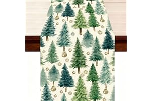 PIUJSYM Tischläufer Weihnachten, Winterliche Weihnachtsbaum-Musterung 40x180cm, Weihnachts Tischläufer für Festliche Tischdeko, Pflegeleichte Weihnachtsdeko Indoor & Outdoor, Ideal als tischläufer Winte