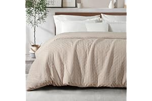 Whale Flotilla Edredón de Microfibra 300GSM, 200 x 200 cm, Edredón Cálido y Suave para Cama de 2 Plazas, Transpirable, Cómodo para 4 Estaciones, Beige