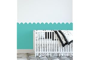 QuoteMyWall Scallops Wall Painting Stencils Arches Boarder Outline Guide Vinyl Removable Painting Edging 4 x 50 cm Pack (Large)