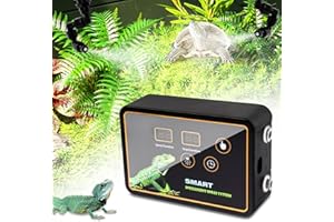 Reptilien Benebelungssystem Terrarium,GuKKK Intelligentes Reptilien Luftbefeuchter mit Schlauch mit Timer und Sprühdüsen 360 ° Verstellbare, Vernebler Terrarium für Amphibien Pflanzen
