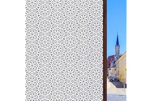 ConCus-T Patterned Window Privacy Film Frosted Window Film Lace Decorative Glass Film Static Cling No Glue Self Adhesive Window Vinyl Stickers for Home Office Bathroom 60 × 200 cm