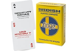 Lingo svenska spelkort i premium reseburk | Lär dig svenskt ordförråd och fraser för vuxna och nybörjare | Lyxig presentask för Skandinavien resenärer och nordisk kulturälskare