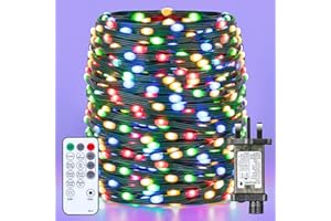 GlobaLink Rope Lights on Dark Cable, 50M/164FT 1000Leds Christmas Rope Lights, IP65 Waterproof Led Tube Light with 8 Modes, Mains Powered Christmas String Lights for Xmas Tree Garden Fence Decor