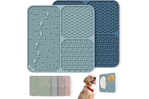 Wingcases Licky Mats for Dogs 2pcs(NOT Chew Toy, NO BITE) Large Silicone Puppy Lick Mat with Suction Cups, Relieve Anxiety and Boredom, Easy to Clean(Dark Blue&Light Blue)