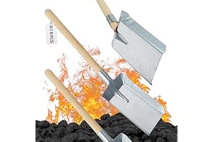 BEGRIS® Szufelka z Drewnianą rączką Ocynk, Łopatka Do Popiołu, Węgla 10,5x18 cm, Szufelka do Garażu, Kotłowni, Zamiatanie Trocin, Popiołu, Lekka i Wytrzymała