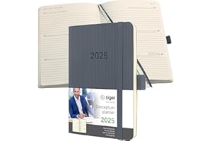 SIGEL C2537 Wochenkalender Conceptum 2025 , ca. A6, dunkelgrau