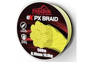 Paradox Fishing PX Tresse Peche 8 brins I 0,07mm à 0,28 mm 150m/500m I étroitement tressés -Tresse de Peche