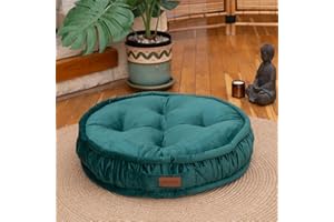 ‎DEKORIST Dekorist Bodenkissen, Cozy Sitzkissen Boden, Dekorative Boden Kissen Rund, Weich Dicker Stuhlkissen, Meditationskissen, Yogakissen, Ibiza, 12cm höhe, 56 cm, Grün