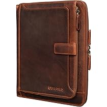 Cartella Portadocumenti In Pelle Vintage Scott - Per Ufficio, Con Zip, Tasche Multiple, Elegante