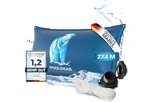 PoolBear | Poolkudde vinter 2 x 4 m, vinterkudde, XXL, poolluftkudde med dubbelsöm inklusive reparationssats, övervintring, f