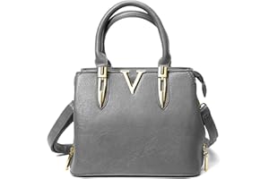 Woodland Leathers Handbags & Shoulder Bags For Women Classic Designer Bags For Women With Exquisite Metallic Accent, Top Handle Black Handbag, Vegan Leather Handbags For Women