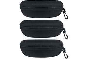 Maxentico Brillenetui(3Pcs), Glasses Sonnenbrillenetui Schutzhülle Brillen, Sunglasses Sonnenbrille Schwimmbrillen Etui, Brillenbox Sonnenbrillen Brillenetuis mit Schlüsselanhänger-Clip Kind geeignet