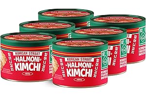 ‎KOREAN STREET Korean Street Halmoni Canned Kimchi - Scharfes koreanisch eingelegter Kohl - Authentisches Koreanisches Essen, Lagerung bei Raumtemperatur möglich - Passt hervorragend zu Ramen (Pack of 6)
