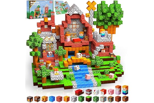 Goody King Blocs de Construction magnetique, Jouets de Construction Magnétiques de 150 Pièces, Bibliothèque de la Vallée, Jeux de Construction Créatifs comme Cadeau pour Les Enfants 3 4 5 6 7 8 9 Ans