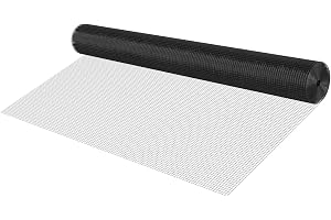 VEVOR Svart mesh metallnät 1,27 cm rulle hönsgaller staket svetsad galvaniserad järntråd vinylbeläggning PVC 183 cm x 15,2 m