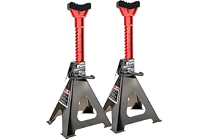 Stix JS-6T - Caballete con goma para 6 toneladas de carga, 1 par de altura regulable de 360 mm a 585 mm (2 unidades)