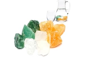 ‎PURAJA PURAJA Wasserstein Mischung Kraft & Mut | Premium Heilsteine Set aus echten Edelsteinen: Bergkristall, Orangencalcit, Aventurin | 100% natürliche Kristalle