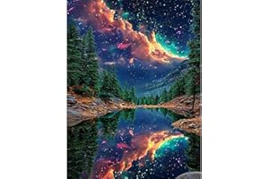 GEEHEIY Aurora Diamond Art Kits Adults, Starry Night 5D Diamond Painting Kit for Adults Beginners, DIY Full Round Drill Gem Art Kits for Home Decor 12 x 16 inch