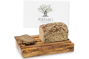 SOLTAKO Tagliere in legno d'ulivo per pane “Ciabatta”