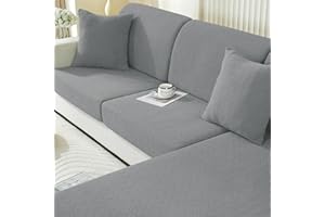 Ystyle Funda Asiento Sofa Elástico, Funda Cojin Sofa Ajustable Antiarañazos, Universal Cubierta Protector De Asiento, Funda De Cojín Separado Antideslizante (Chaise Longue, Gris Claro)