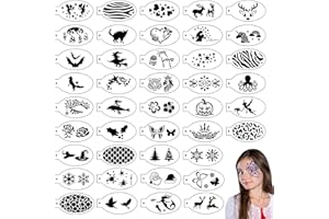 Famini 42 Pieces Face Paint Stencils Kit for Kids Adult, Reusable Body Painting Template for Party Holiday Halloween Makeup Art Painting