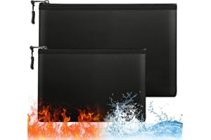 XIAOWANWAN 2 Pièces Sac Anti Feu,Porte-Documents Ignifuge A4/A5,Sac d'argent Ignifuge,Pochette Anti Feu pour Passeport,Carte et Objets de Valeur (Style 1)