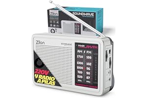 Zilon Radio mit Batterien und 220 V, tragbar, Retro-Transistor, Vintage, UKW/AM, analog, Notfall-Set, Kopfhörer, einfach zu bedienen, ältere Menschen, exzellenter Musikempfang, Camping
