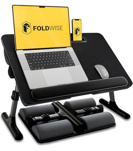 Bed Tray Desk For Working Laptop Bed Desk With Fan & LED Light ...