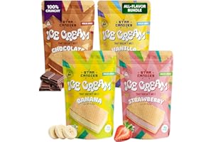 Star Candies Mix of Freeze Dried Ice Cream Sandwiches | No Melting Freeze Dried Sweets | Crunchy & Delicious Camping Food | Premium Astronaut Ice Cream Sandwich | Space and Astronaut Snack | 4 count